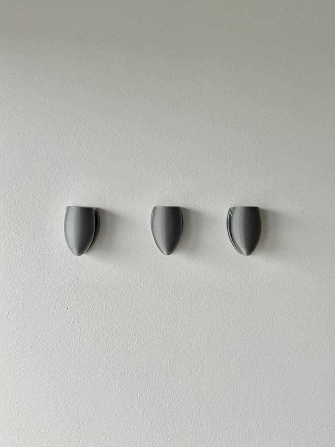 Rounded Auto-Locking Hangers, 3-Pack – Self-Locking Adhesive Wall Hooks, Space-Saving Design, No-Drill Installation, Durable & Easy to Use for Closet, Bathroom, Garage, and Office