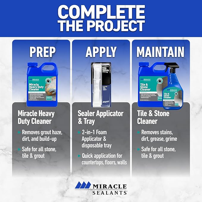 Miracle Sealants Tile & Stone Cleaner Concentrate for Natural Stone, Tile & Grout, Gallon, 4 Pack