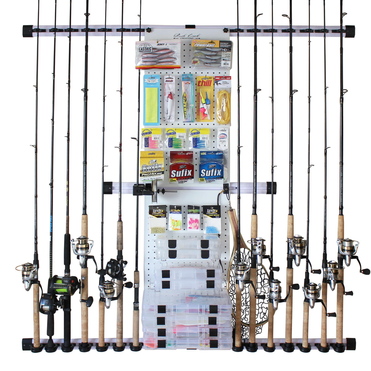 Rush Creek Creations Metal Fishing Rod Holder, Tackle Box - Image 1
