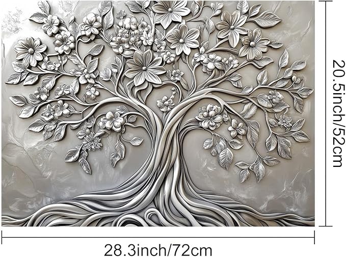 Stove Top Cover for Electric Tree of Life Stove Decorative Floral Embossed Dish Drying Mat Coffee Mat 28x20 Inch Kitchen Protector for Stove Surface