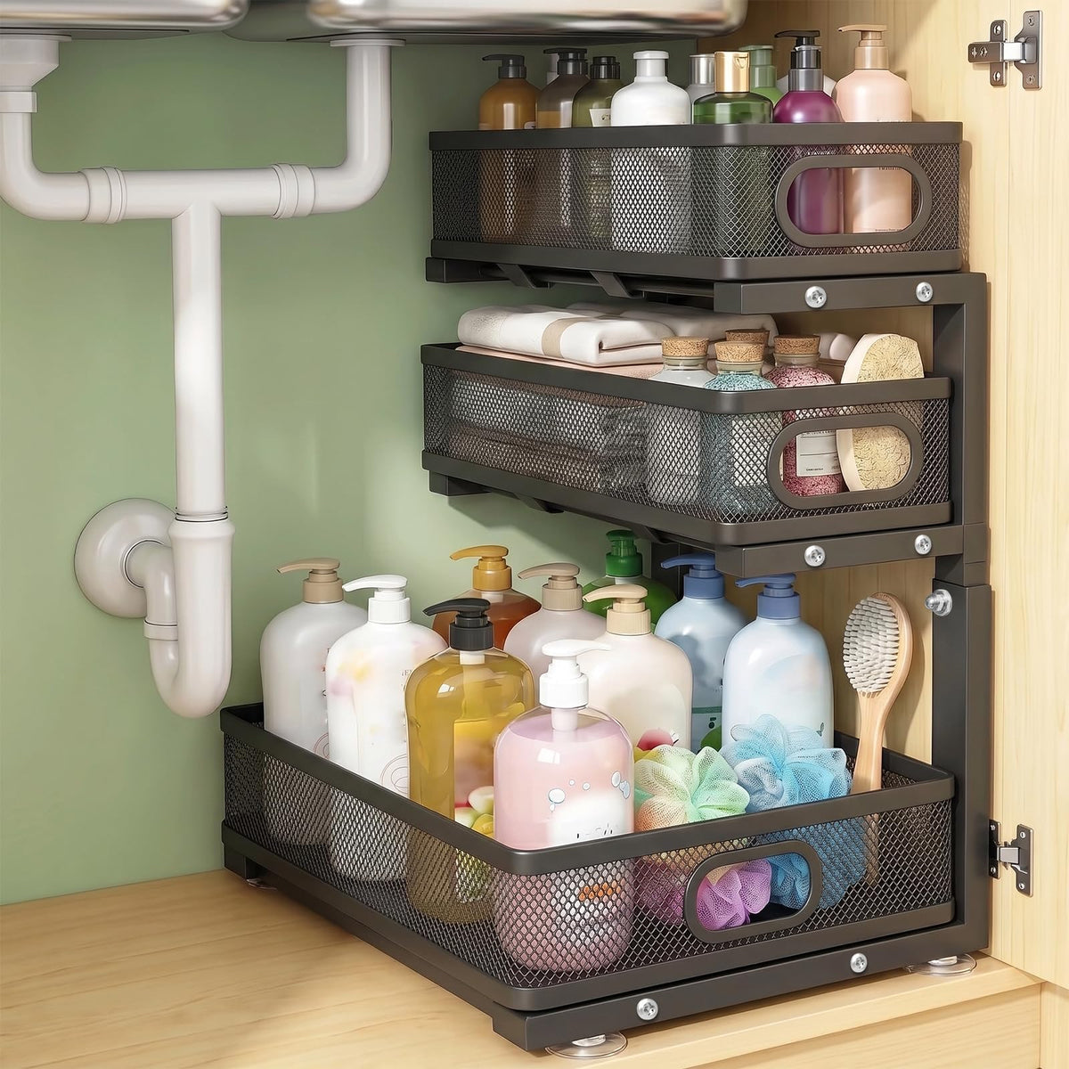 Under Sink Organizer, 3-tier Under Sink Storage Organizer - Image 1