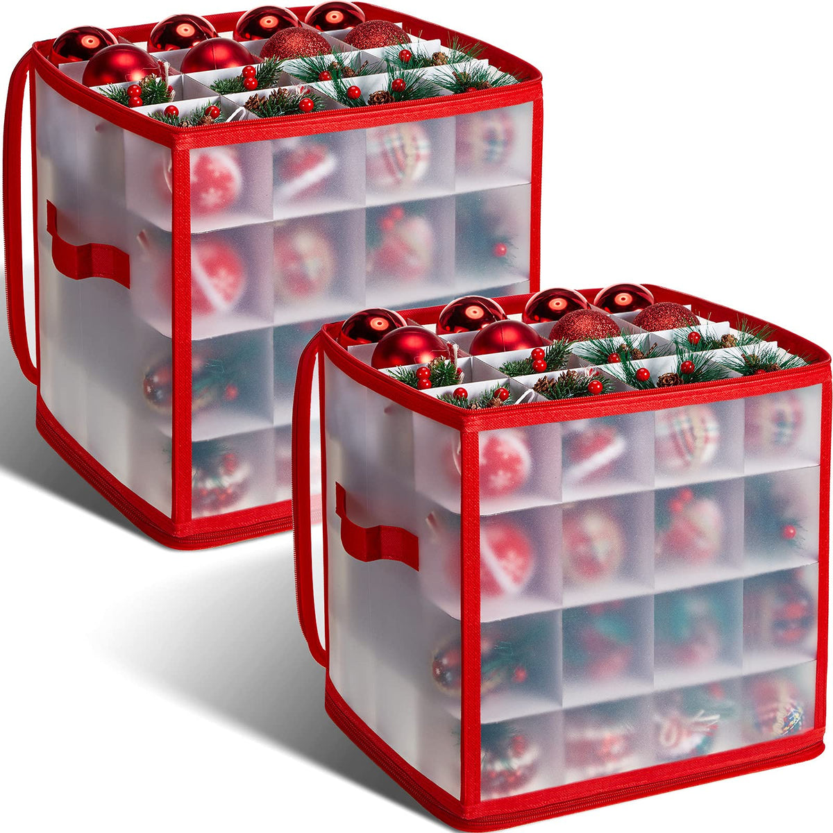 2 Pieces Christmas Ornament Storage Box - Image 1