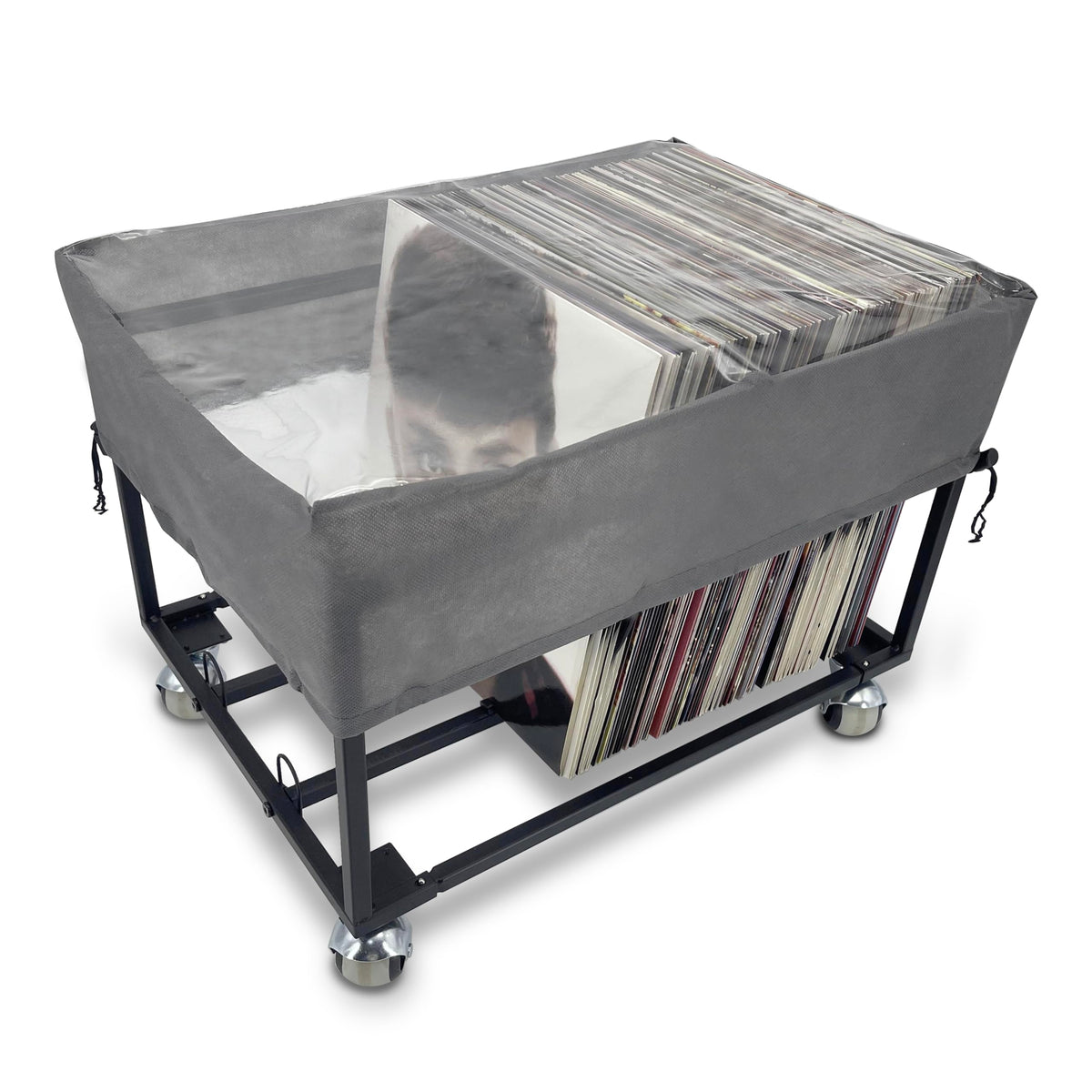 OrigoDeco Vinyl Record Storage Holder on Wheels | Home Organization - Image 1