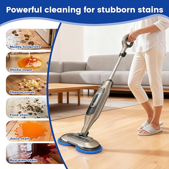 4 Pack Replacement Brush Heads for Shark, Brush Heads for Shark Compatible with S8201, S8001, S7001, S7201 - Steam Mop Pads with Nylon, Deep Clean Hardwood & Tile Floors, Scratch-Free- (Blue)