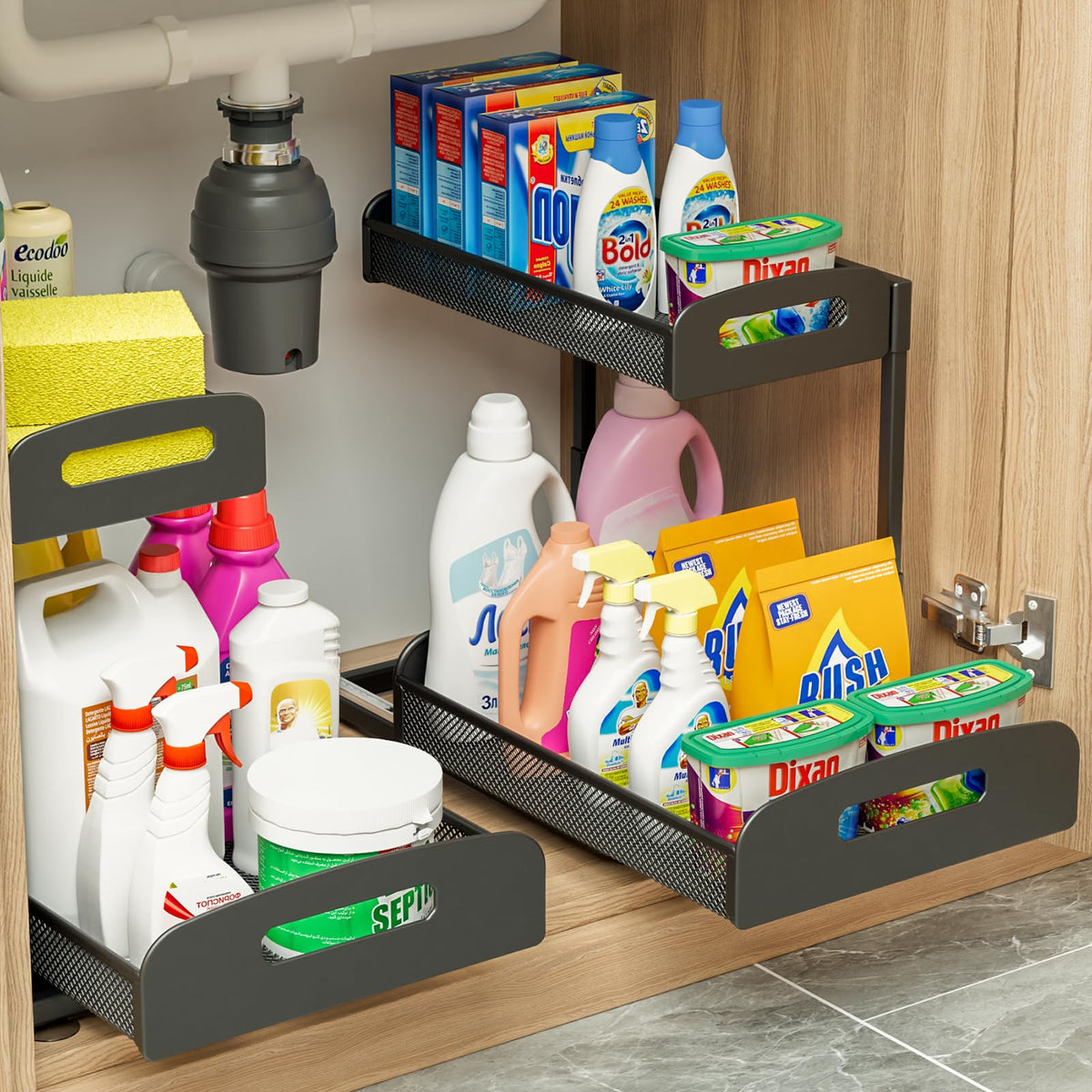 YASONIC 2 Pack Under Sink Organizer, 2 Tier Height A | All Products - Image 1