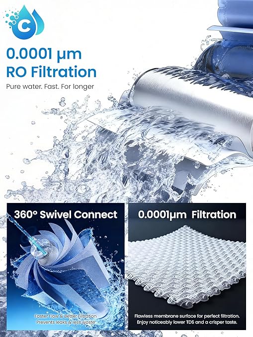Under Sink Reverse Osmosis System,TDS PFOS&PFOA Reduce, 800GPD Under Counter Ro System,3:1 Pure to Drain,11 Stage Tankless Reverse Osmosis Water Filter,Smart LED Faucet