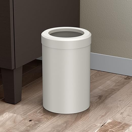 Gatco Small Bathroom Trash Can with Lid, Round 3 Gallon Stainless Steel Wastebasket, Under Sink, Matte Pearl, for Bathroom, Bedroom, Office (1931)