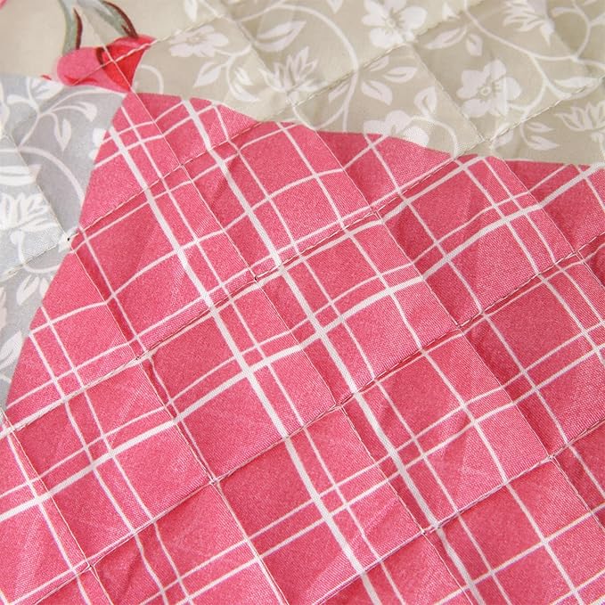 Cmfshape Skidproof Sofa Cover-Patchwork Sofa Slipcover with Elastic Straps-Easy Fit Slip Cover-Rose Washable Furniture Protector for Pets and Kids(Chair,Pink&Grey)