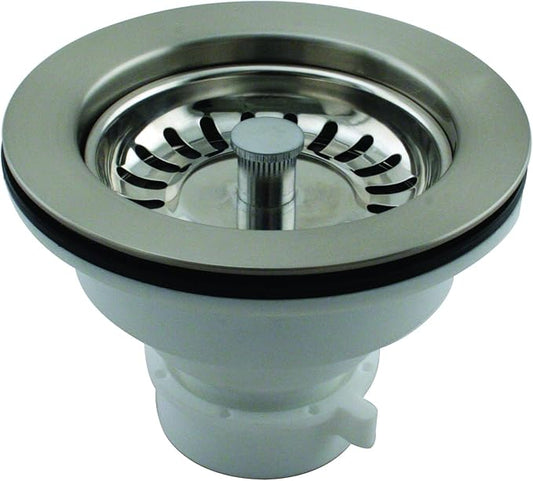 Westbrass Push-Pull Style Large Kitchen Sink Basket Strainer, Polished Chrome, D2143P-26