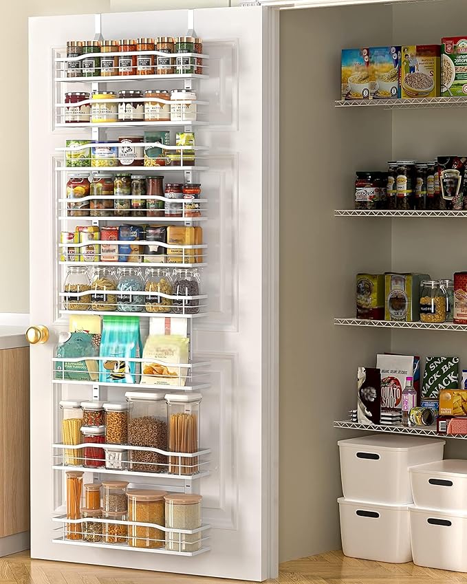 9-Tier Over Door Pantry Organizer - Drill-Free Storage for Small Kitchens