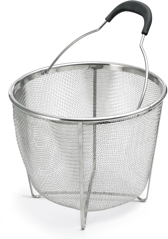 Polder 8 inch Strainer and Steamer Insert Basket, Stainless Steel, Perfect for Cooking Vegetables, Pasta and more