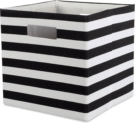 DII Polyester Cube Storage Collection Hard Sided Collapsible, 11x11x11", Black
