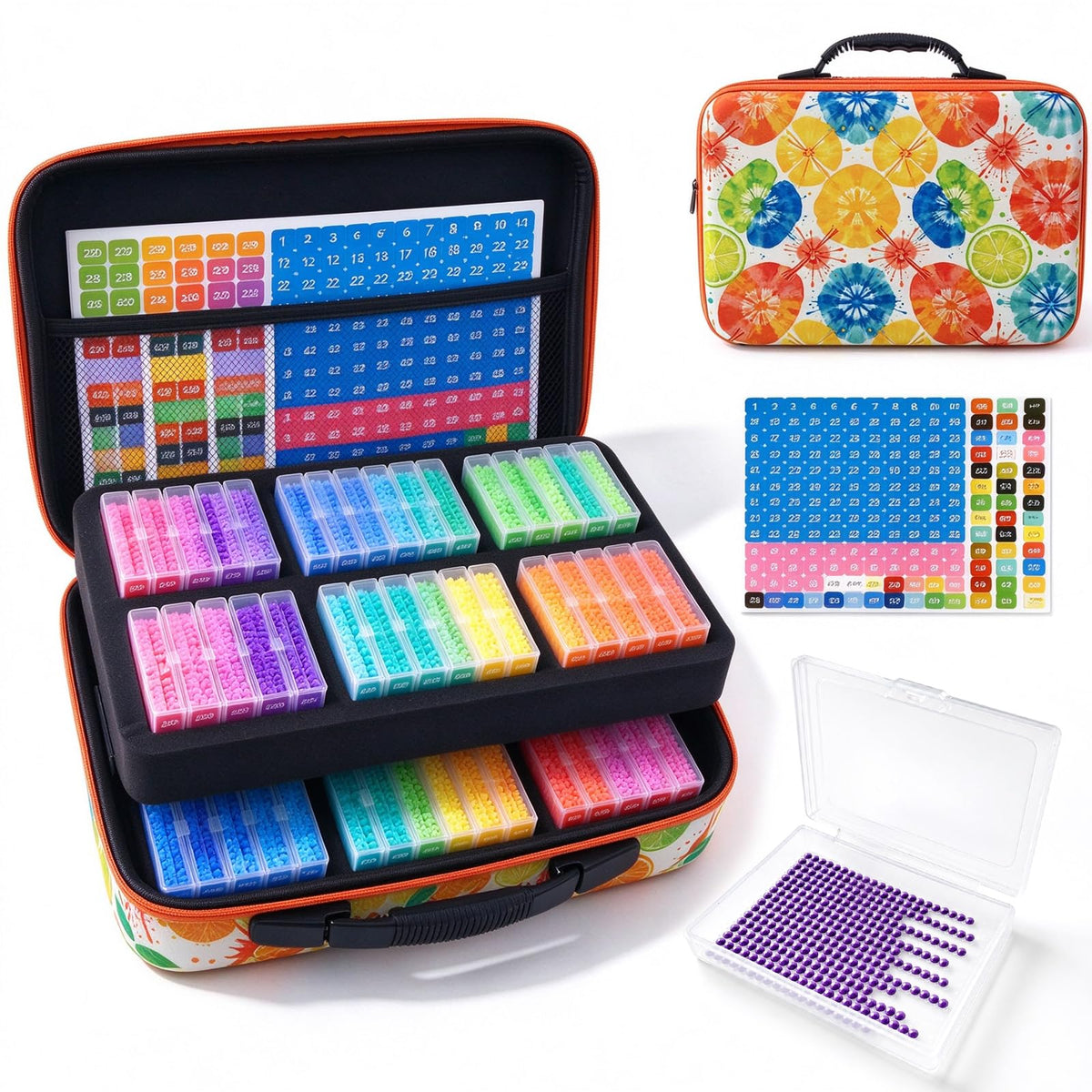 FANGZH Diamond Painting Storage Case, 64 PCS Diamond Art - Image 1