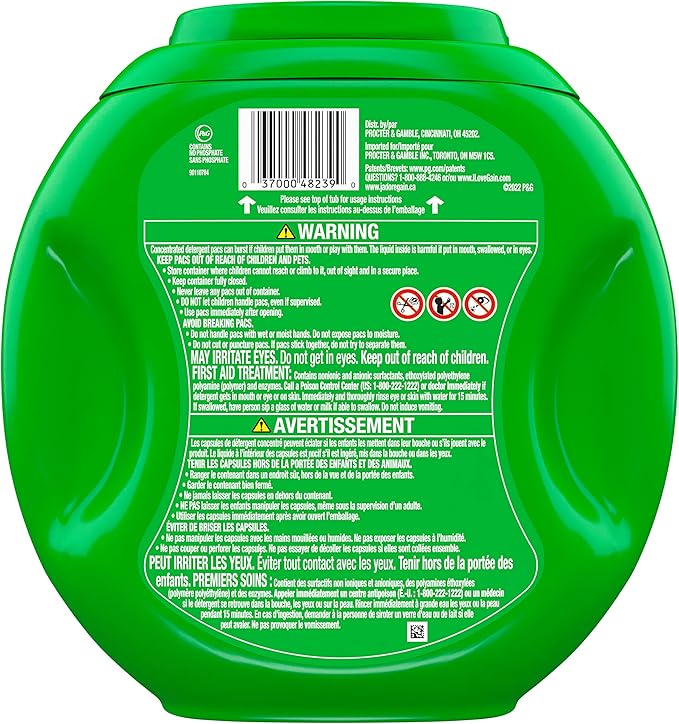 Gain Flings Laundry Detergent Pacs, 60 Count, Island Fresh Scent, with Odor Defense, concentrated laundry soap pacs (Pack of 4)