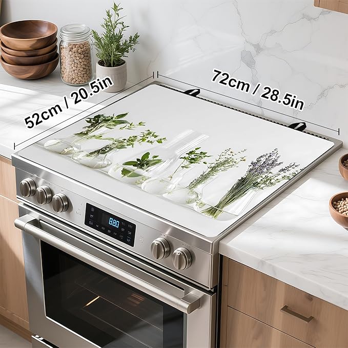 Stove Top Cover for Home Decoration Kitchen Pad Washable Cooktop Covers Countertop Stove Protector Mat for Home Kitchen Cooktops (vase, 28"x20")
