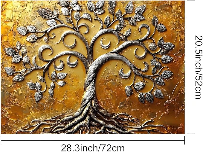 Stove Top Covers Pad Silver Tree of Life Kitchen Decorations 28 x 20 inches Stove Top Cover for Electric Coffee Bar Mats Pad Fit Coffee Maker Machine Countertops and Sinks
