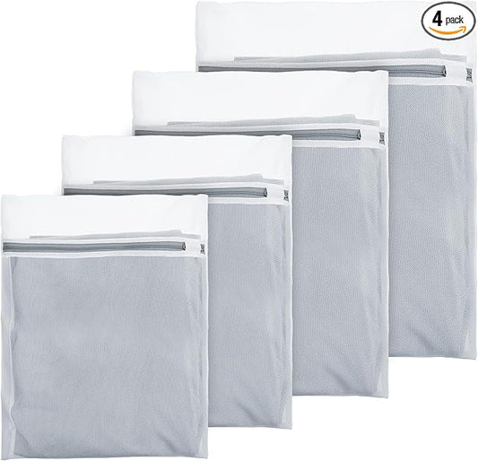 4pcs Net Mesh Washing Bags for Laundry Mesh Laundry Bags for Washing Machine Wash Durable Net Wash Bag for Delicates Room Essentials for College Dorm Travel (X Large, Large, Medium, Small)