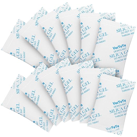 VacYaYa 5 Gram(100Packs) Food Grade Moisture Absorbers Silica Gel Packs Desiccant for Storage,Food Safe Dessicant Silica Gel Packets for Moisture Storage Control