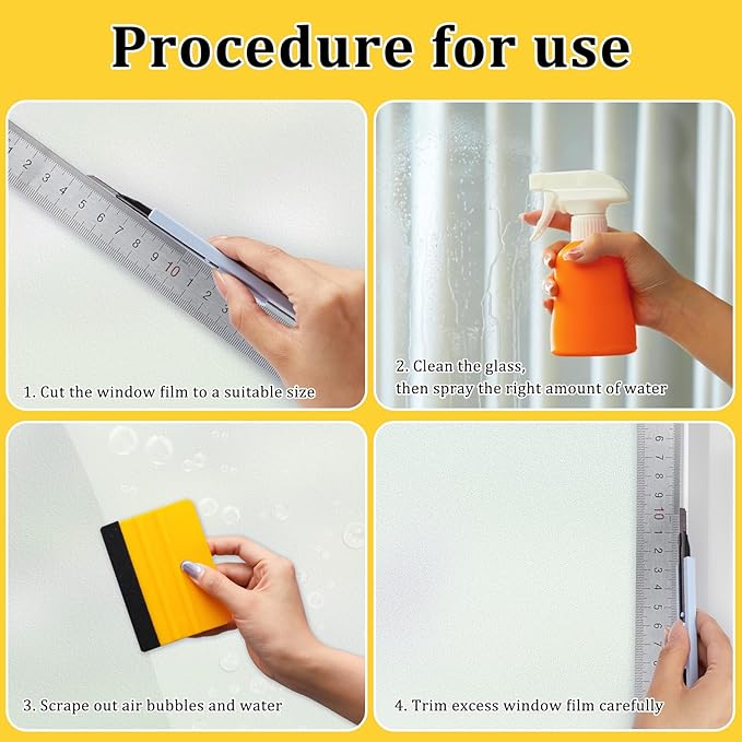 Coavas Window Tint Kit, 3 Pcs Easy to Apply Window Film & Car Glass Window Tinting Tool, Vinyl Wrap Set includes Squeegee, Utility Knife, Spray Bottle