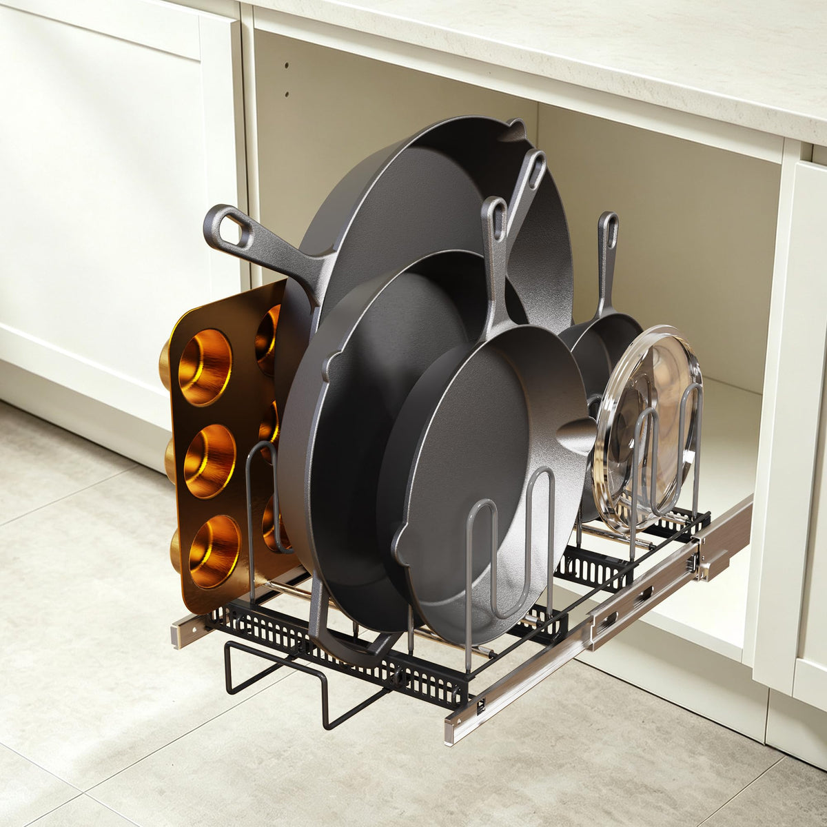 Pull Out Pots and Pans Organizer Under Cabinet - Image 1