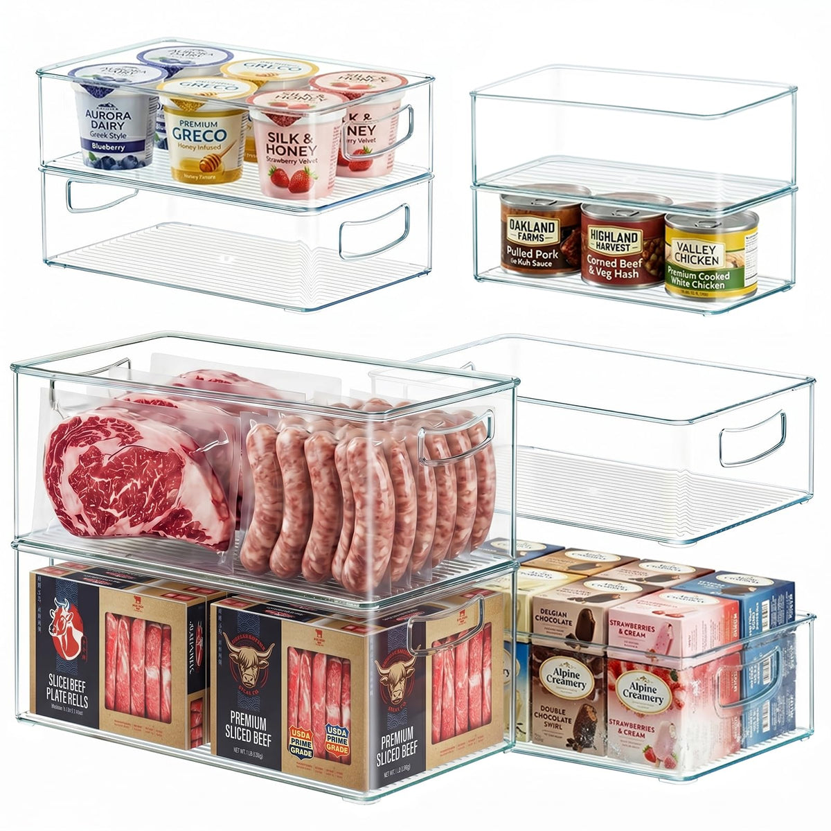 Heyuzb 8 PACK Freezer Organizer Bins Fridge Organizers - Image 1