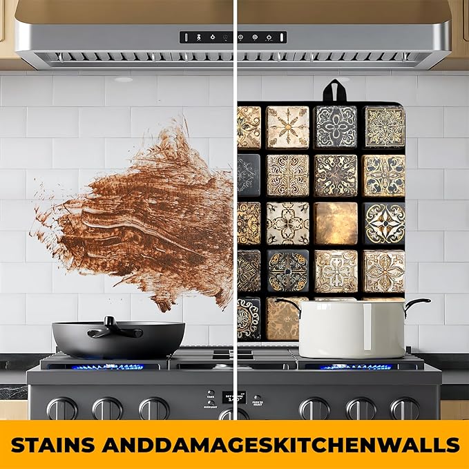 Stove Top Cover Flower Gas Stove Top Cover for Home Decoration Kitchen Pad Non-Stick Washable Cooktop Covers Countertop Protector Keep Stove Clean (Brown, 28L"x20W")