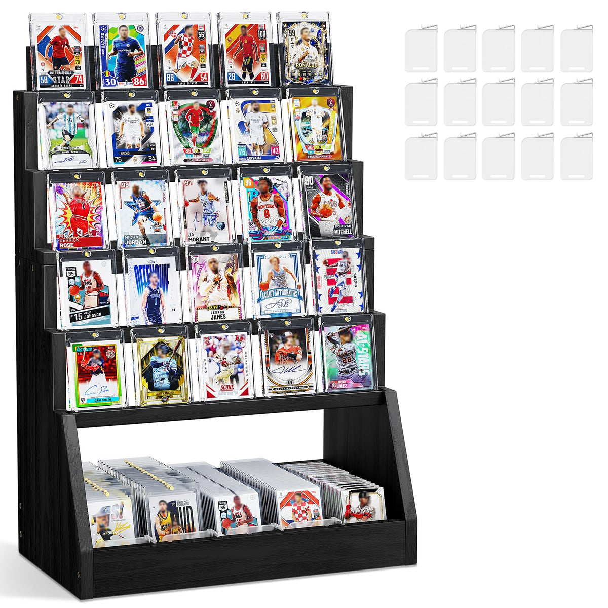 Emfogo 5 Tier Trading Card Display Stand with 3700+ Cards - Image 1