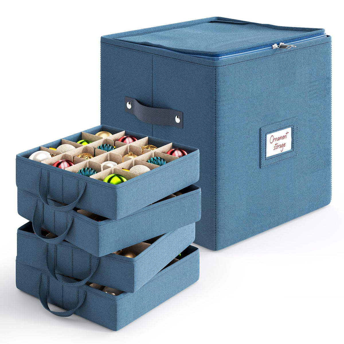 Hearth & Harbor Christmas Ornament Storage Box With 4 - Image 1