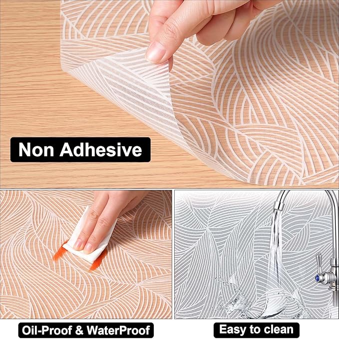 Cooyes Shelf Liners for Kitchen Cabinets, Refrigerator Liners Waterproof & Oil-Proof Kitchen Cupboard Liner Drawer Mats EVA Material Non Adhesive Fridge Liner for Shelves（11.8" W x 236" L）