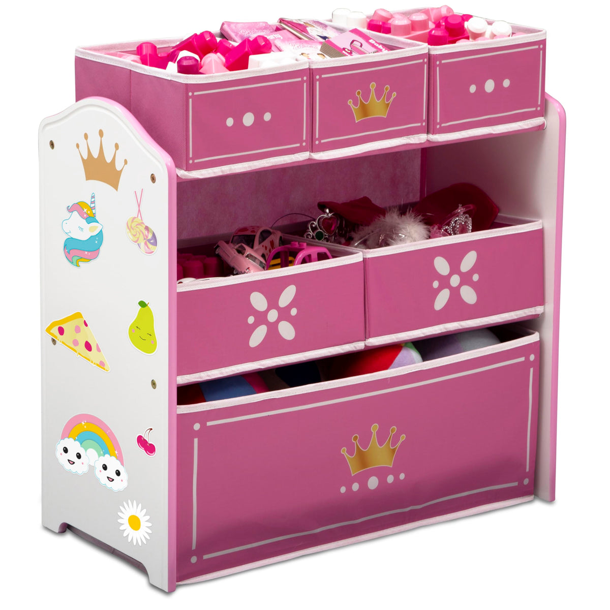Delta Children Princess Crown Design & Store 6 Bin Toy - Image 1