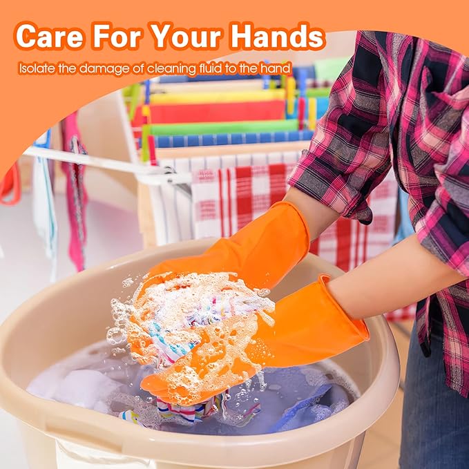 Sibba 1 Pairs Rubber Gloves Dishwashing Kitchen Dish Clean Wash Household Dishwasher Heavy Duty Bathroom Gardening
