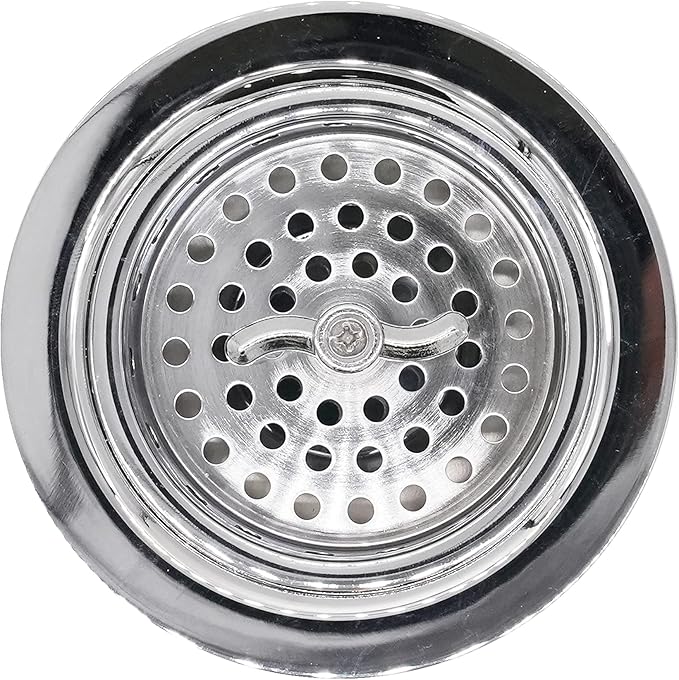Westbrass D2155-26 Wing Nut Style Large Kitchen Basket Strainer with Waste Disposal Flange and Stopper, Polished Chrome