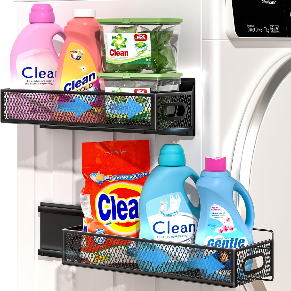 2-Pack Magnetic Laundry Organizer Slidable, Heavy Duty - Image 1