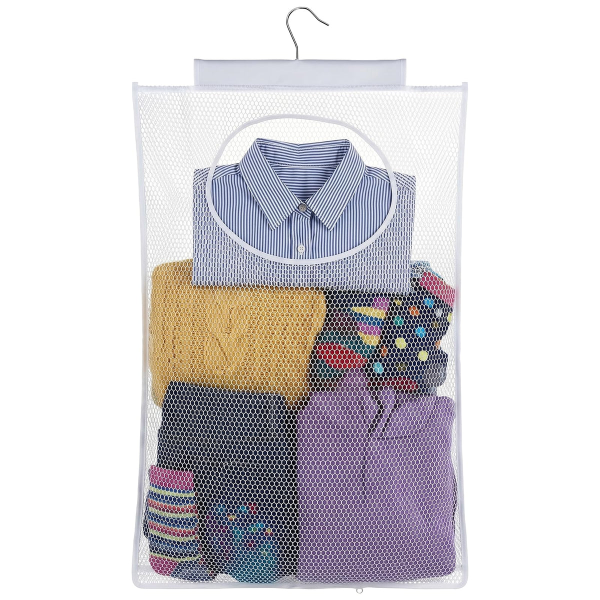 Hanging Laundry Hamper, Dirty Clothes Basket Foldable Wall - Image 1