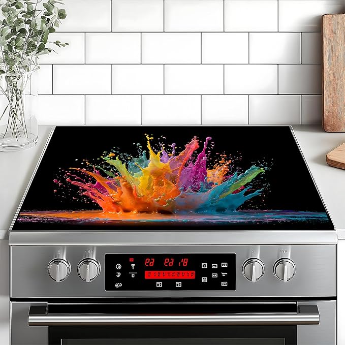 Stove Top Cover for Home Decoration Kitchen Pad Washable Cooktop Covers Countertop Stove Protector Mat for Home Kitchen Cooktops (colorful, 28"x20")