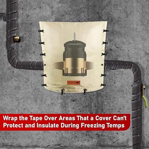 Redford Supply Co. 4 Pack - 2 inch x 14 ft, Pipe Insulation, Outdoor Pipe Insulation Wrap for Winter Freeze Protection, Water Line Freeze Protection Foam, Insulated Wrap for Copper Pipes, PVC, AC Line