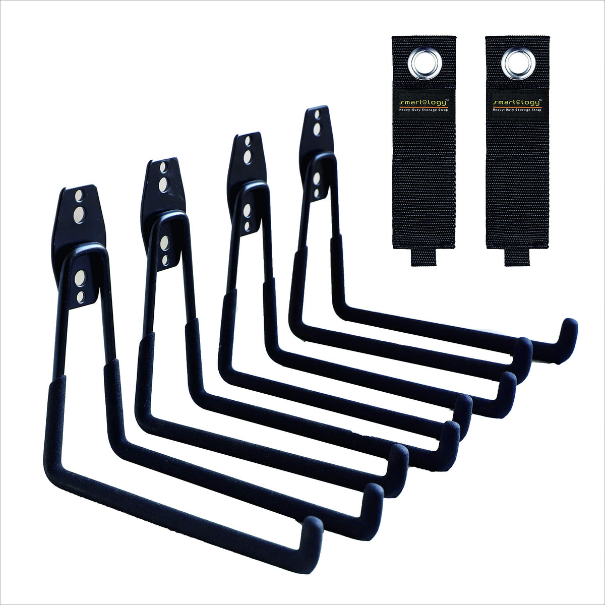 Garage Hooks, 4 Pack Wall Mount Storage Hanger with 2 - Image 1