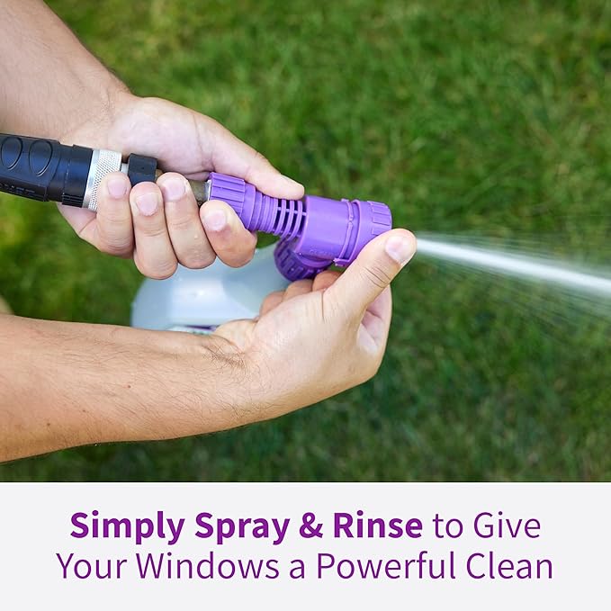 Rejuvenate Outdoor Window Spray and Rinse Cleaner with Hose End Adapter (2 x 32oz)