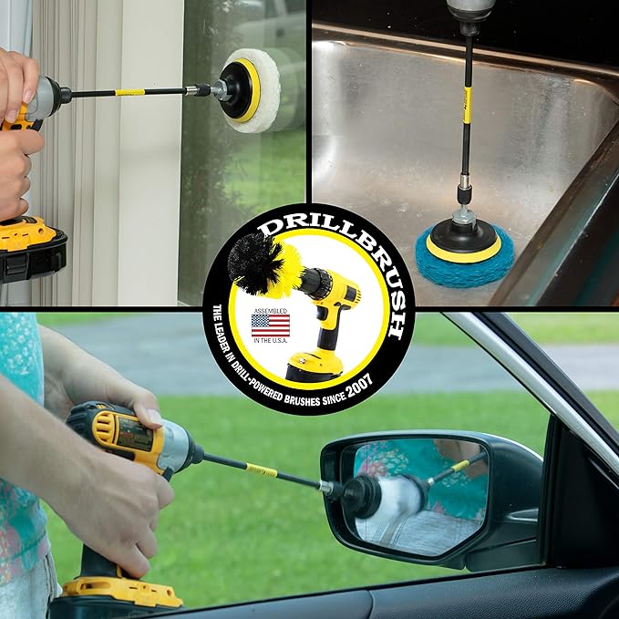 Cleaning Supplies - Drill Attachment - Drill Brush - Drill Power Scrubber Pads - Scrub Brush - Kitchen - Refrigerator - Stove - Cooktop - Oven Rack - Kitchen Sink - Power Scrubber for Pots and Pans