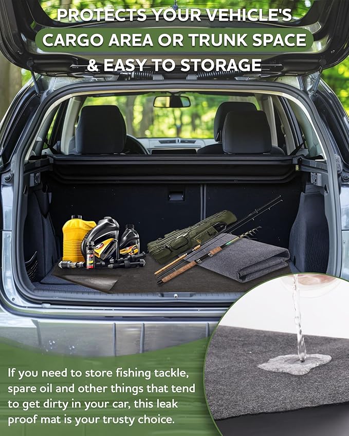 Garage Floor Mat 36"x60" for Under Car Protects Floor, Cuttable Garage Driveway Oil Drip Mat,Water Containment Rug, Non-Slip Oil Spill Mat for Kitchen/Car-Wash/Driveway/Doorway