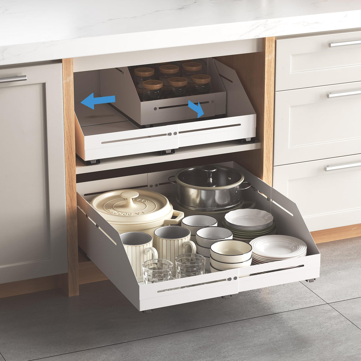 Pull Out Cabinet Organizer 12.5"-17.7"D&12.5"-21"W R | Pull Out Organi - Image 1