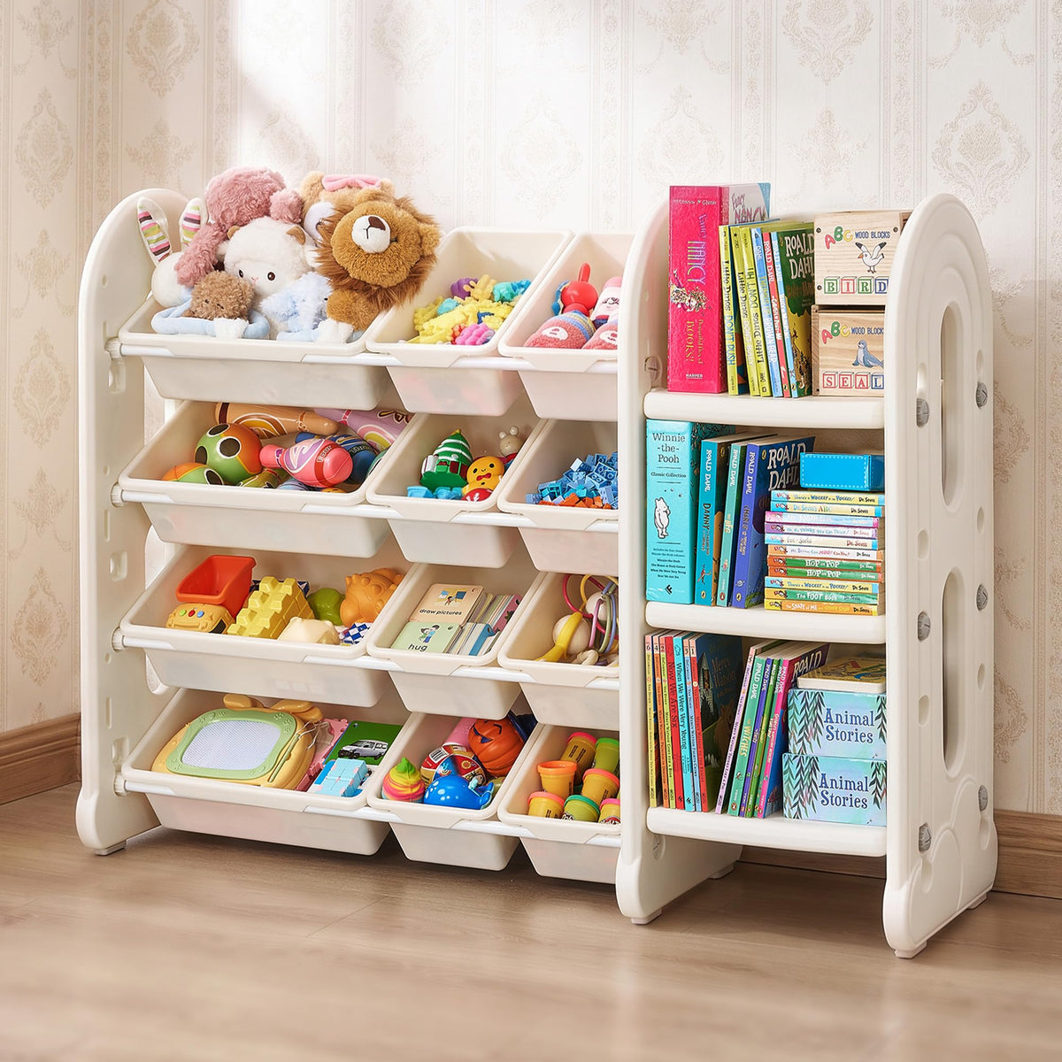 Vtopmart Kids Toy Storage Organizer with Bookshelf for Playroom - Image 1