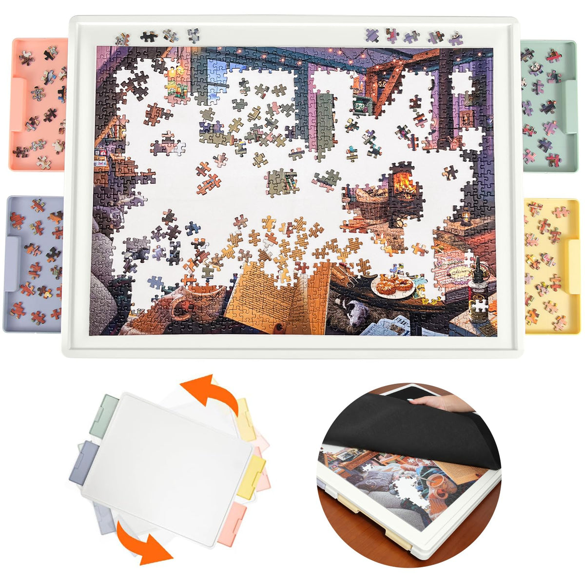Playboda 1000 Pieces Rotating Plastic Puzzle Board | Home Organization - Image 1