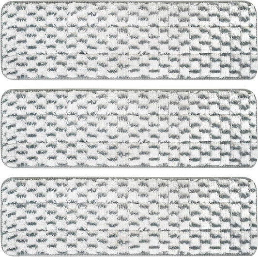 3 Pack Microfiber Cleaning Pads for White Gray 18 inches, Reusable Microfiber Mop Pads for 18 Inch Mop, Hardwood Floor Replacement Cleaning Mop Pads, Machine Washes