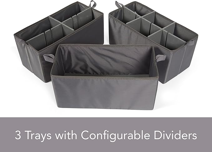 Covermates Keepsakes Hanging Shoe Organizer Set - Heavy Duty Material, Sturdy Interior Shelves, Includes Trays with Dividers - Closet Storage, Scarlett Red