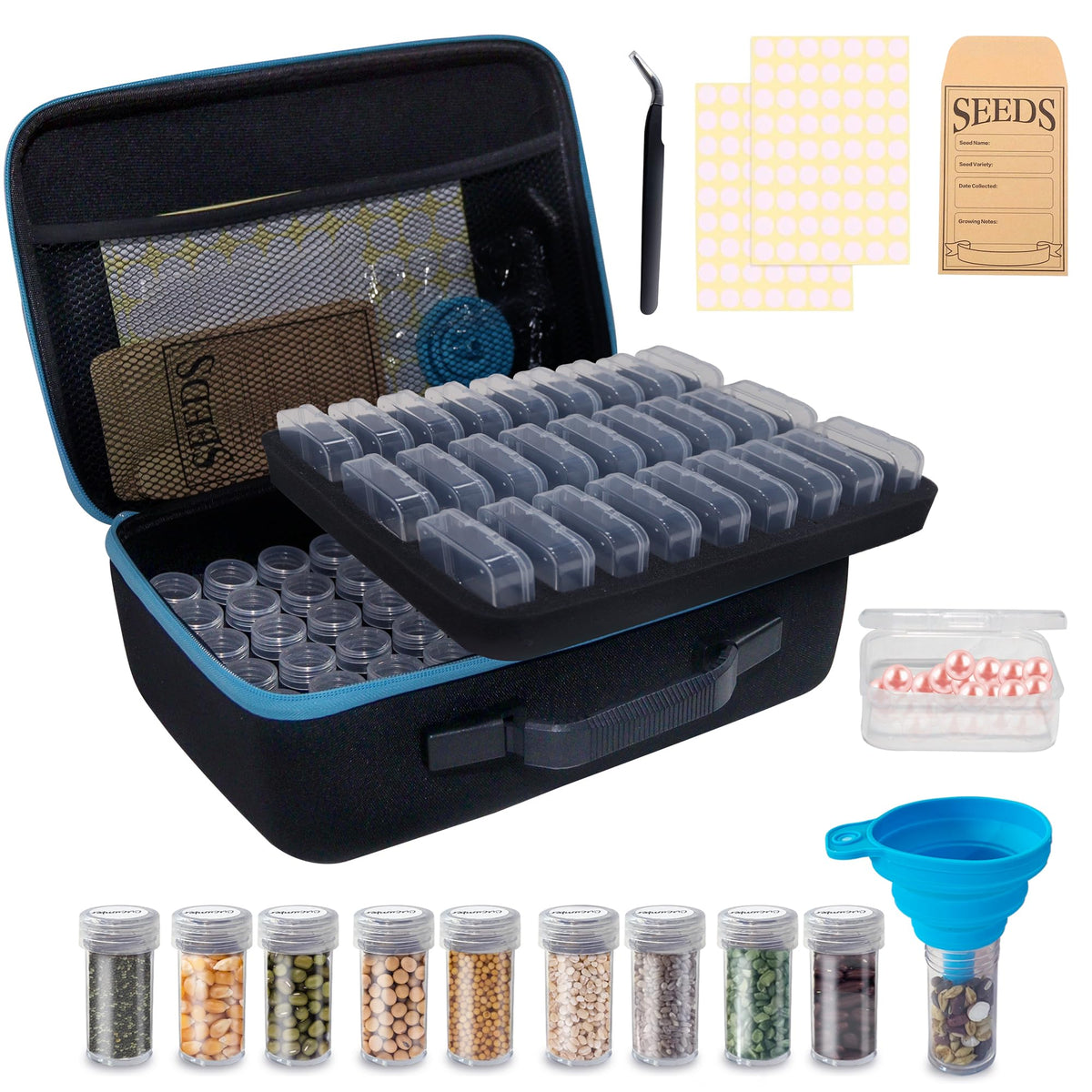 87 Slots Seed Storage Organizer Box with 20 Envelopes - Image 1