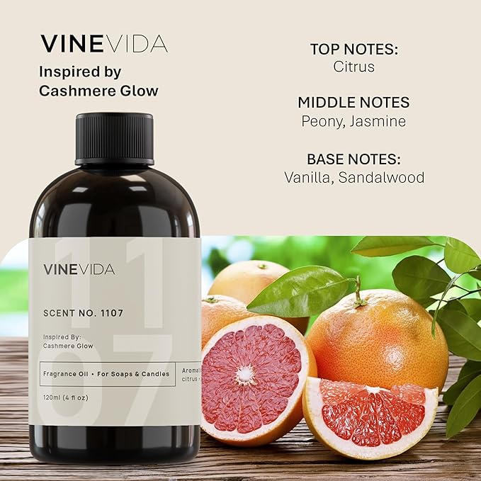 VINEVIDA [4oz] Cashmere Glow Fragrance Oil for Candle & Soap Making - USA Made Candle & Soap Scents