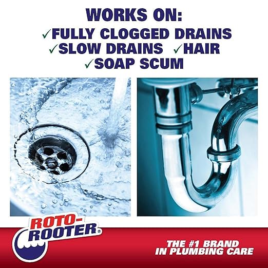 Roto-Rooter 351405 Hair Clog Remover Drain Cleaner, 64 oz