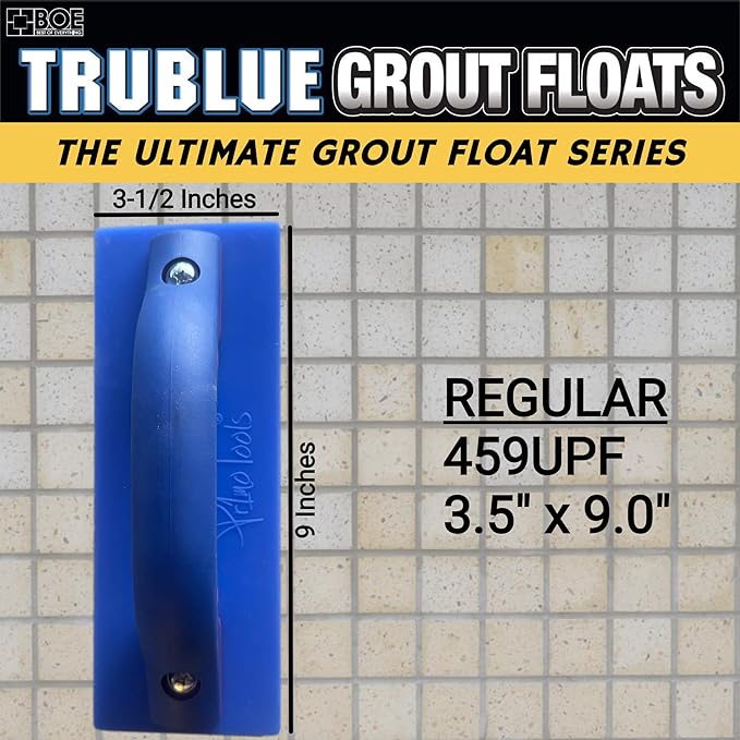 TruBlue Urethane Grout Float for Tile, Soft and Flexible Tile Grout Float Tool with Comfort Grip Handle, 3-1/2" x 9"