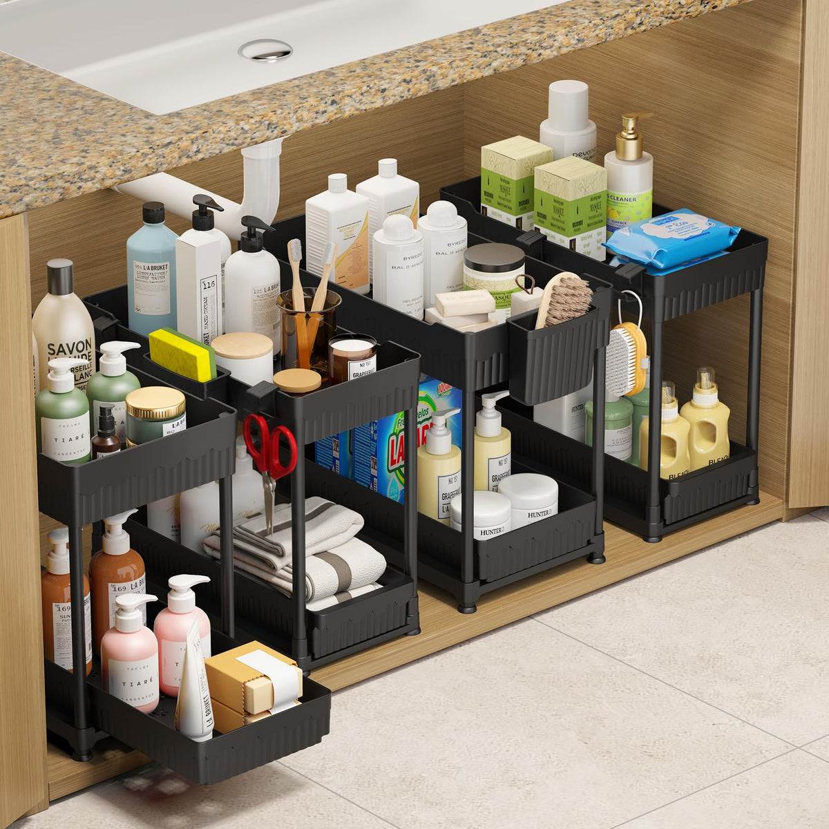Sevenblue 4-Pack 2-Tier Under Sink Organizer with Pu | All Products - Image 1